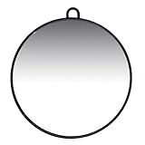 WOFASHPURET 造型師用ハンドヘルドラウンドミラー 耐久素材製 高精細リアービューバーバーミラー 日常美容室向けコンパクト携帯用 ブラック