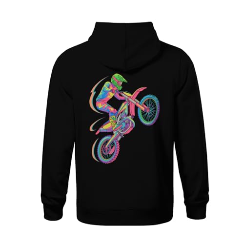 Kids Vintage Motorcross Rider Motorbike Boys Girls Lightweight Kangaroo Pocket Fleece Hoodies3