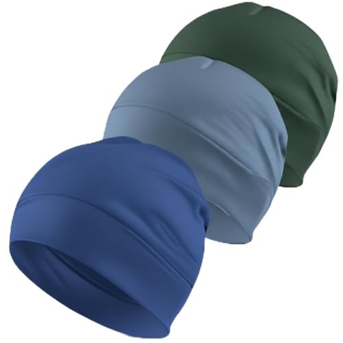 Image of SATKARTAR Cotton Lycra Beanie Skull Cap | Soft, Stretchable Sleep Hat & Helmet Liner | Ideal for Biking, Cycling & Sports - Unisex