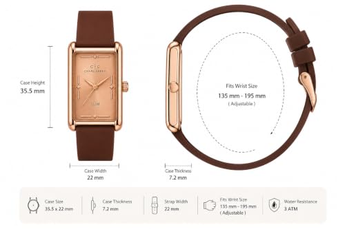 Image of CHARLIEKEEN Slim Rectangular Mens Analog Watch