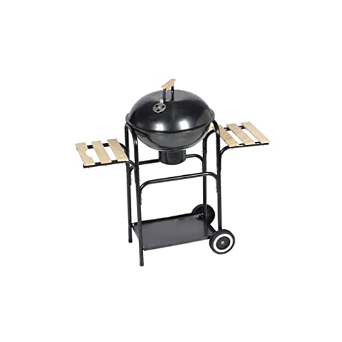 Vidaxl Barbacoa De Jardín De Carbón Con Bandeja Acero Negro Bbq Parrilla Patio
