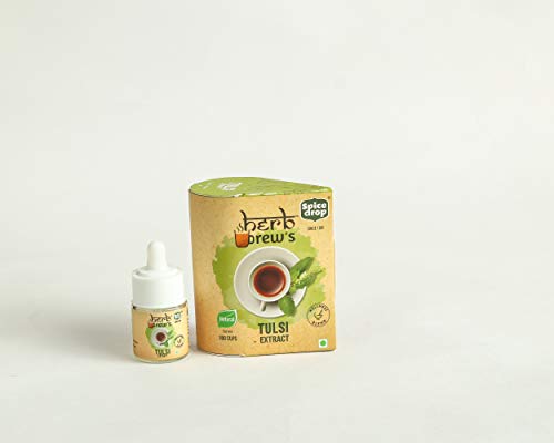 Image of Spice Drop Holy Basil Extract - Immunity Booster Herbal Tea /Tulsi Drops - Authentic Indian Herbal Mix - Natural & Ayurvedic - Rich Aroma - No Added Color or Preservative - Vegan - 0.17 Oz Pack Of 3