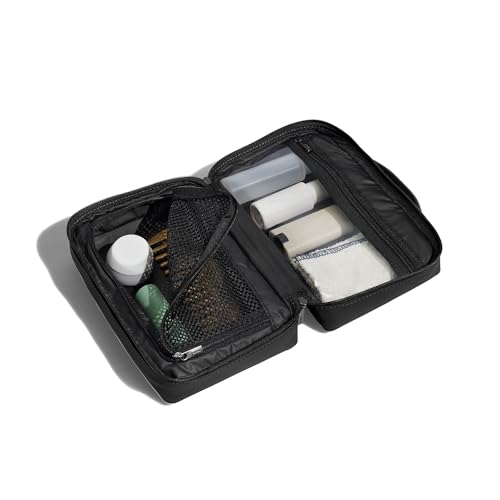 Away Small Toiletry Bag, Travel Essentials Organizer with Mesh and Clear Pockets, Waterproof, Easy to Clean, Compact Travel Pouch, Jet Black4