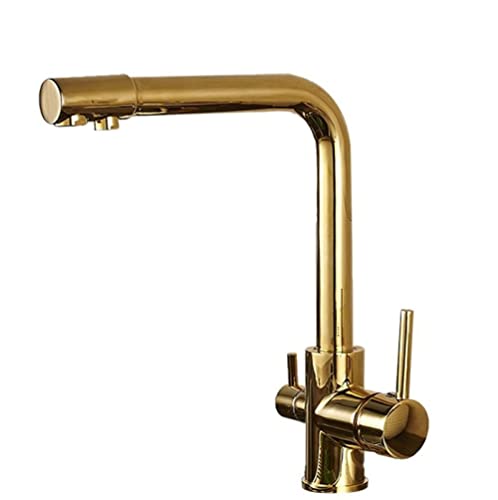 Robinet de cuisine filtré noir mitigeur eau potable double poignée