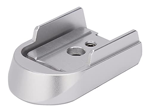 NDZ Performance Magazine Base Plate for Sig P365 & P365 SAS 9mm 10 Round Laser Engraved Anodized Aluminum in Silver - Plain