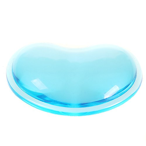HIMRY® Poggiapolsi Crystals Gel Ergonomico, a forma di cuore, morbidissimo Cuscino per il polso, Cristalli gel Pad Poggiapolsi, trasparente resto di polso, blu, KXC5112 blue