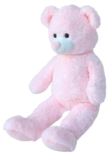 Wagner 9094 - Riesen XXL Teddybär 100 cm groß in rosa - Plüschbär Kuschelbär Teddy Bär 1,0 m