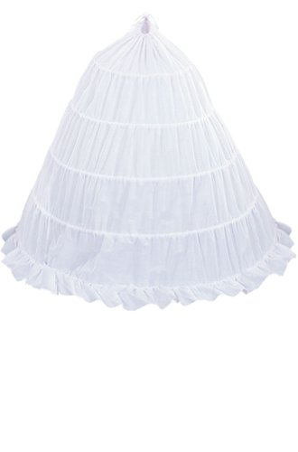 Adjustable Girls Cotton 3-Hoop Flower Girl Crinoline Petticoat Skirt3