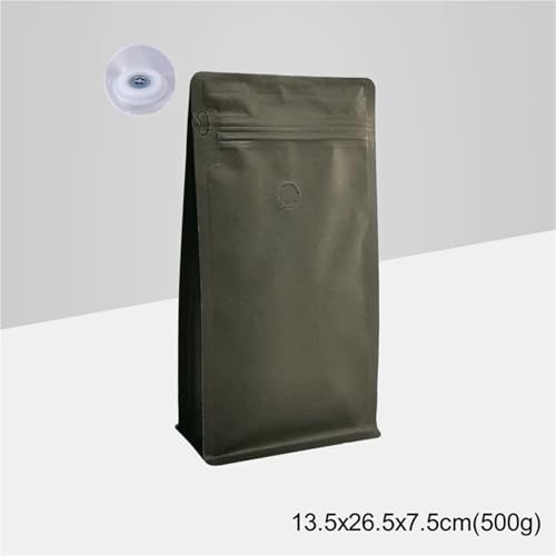 Bolsas de café con válvula de papel kraft negro 500g vertical para almacenamiento de alimentos 3