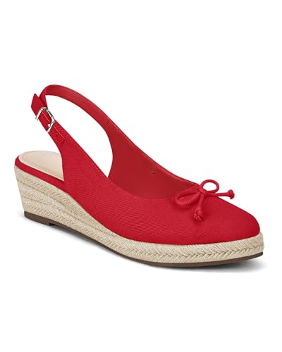 Image of Womens Closed Toe Espadrilles Wedges Shoes Platform Slingback Mid Low Heel Canvas Bow Dress Sandals