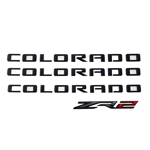 Image of 4X 2021 +Colorado ZR2 Emblems Badge 3D Door Tailgate Nameplate Logo Decal Replacement for Colorado (Matte Black)