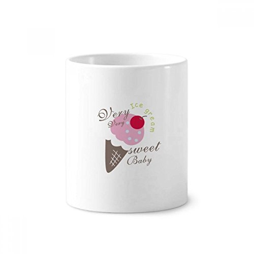 Tasse en céramique blanche 350ml cerise douce pour brosse à dents et crayons