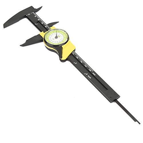 Dial Vernier Caliper, 0-150mm Plastic Vernier Caliper Ruler Gauge Professional Vernier Measure Tool for Machinists Woodworkers Craft Woodworking Jewelry Measurement (yellow (imperial)) -  Estink, Estinkwras7cezx3-02