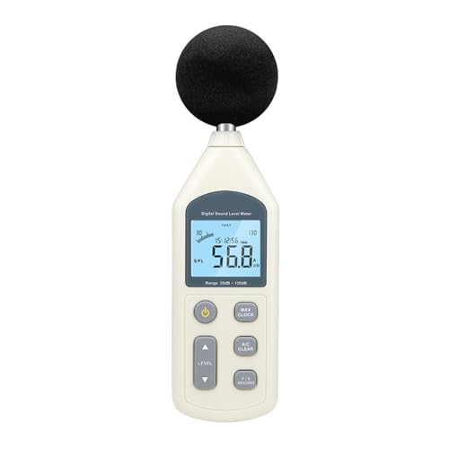 jcwwolk Medidor De Decibelios, Sonómetro Profesional con Pantalla Retroiluminada, Compatible con USB, Medidor De SPL De 30 a 130 DB, Medidor De Ruido con 4700 Memorias