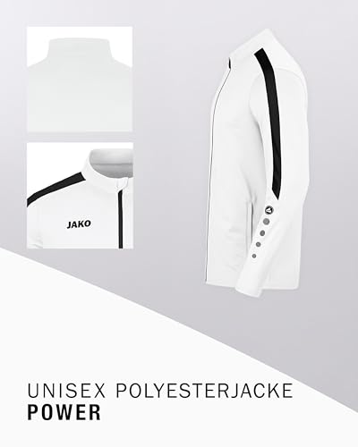 JAKO Herren Polyesterjacke Power, Weiß, 4XL – Ansicht 4