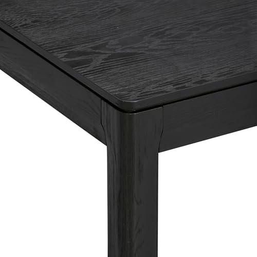Image of Flow Modern Wooden Rectangle Coffee Table with Hidden Drawer - Waterproof & Heat Resistant, Burnt Black