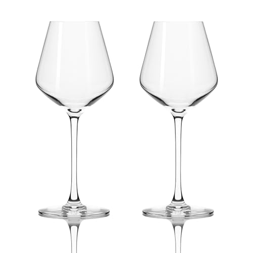 Cristal Darques Ultime White Wine Glasses Set of 2 - Crystalline White Wine Glassware 380ml Lightweight French Design Signature Chime Dishwasher Safe