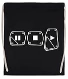 Fabricado en la UE Luxogo Jugar Detener Pausa Pedales Bolsa de Gimnasio con Cordón Negro Unisex Drawstring Bag Gym