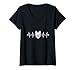 Damen Artic Fox Herzschlag T-Shirt mit V-Ausschnitt