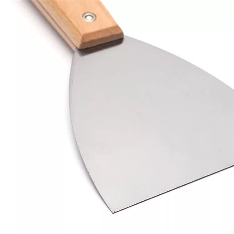 DARIT 3 PCS 1.5", 3", & 5", Putty Knife with Wooden Handle Paint and Wall Flexible Scraper Carbon Steel Drywall Taping Spreading Scraping Tool (1.5" x 3" x 5") 3