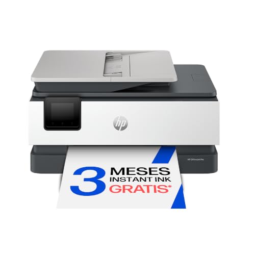 HP OfficeJet Pro 8122e, Impresora multifunción Profesional de Tinta A4 a Color, Copia, Escáner, Mobile Fax, Wi-Fi, Impresión a Doble Cara automática, 3 Meses de impresión Instant Ink, Gris