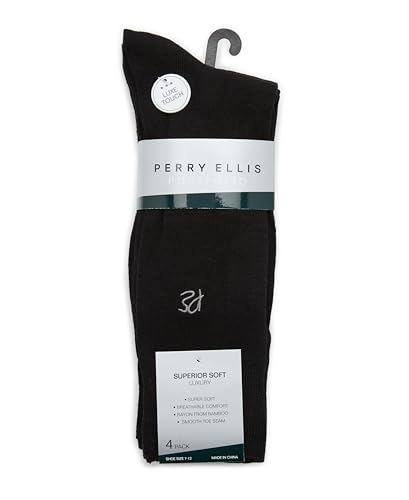 Perry Ellis Men's Portfolio 4 Pack Bamboo Socks3