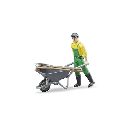 bruder 62610 - Set di figure agricoltore con accessori, agricoltore, figura giocattolo, uomo, uomo, fattoria, fattoria cavallo
