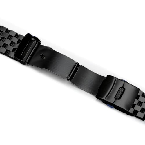 Image of Kai Tian Stainless Steel Watch Band 20 21 22 24 26 18mm for Men Women Solid Watch Bracelet Strap with Deployment Double Lock Black Silver Blue Grey Rose gold