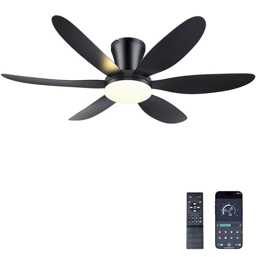 GJeg Ceiling Fans with Lights,42' Low Profile Ceiling Fan with Light and Remote Control,Flush Mount,...