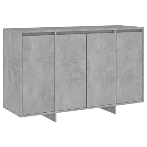 vidaXL Buffet Armoire de Rangement Armoire de Salon Organisateur de Maison Meuble de Rangement Intérieur Bois d'ingénierie Gris Béton 120x41x75 cm