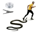 Snake Prank with String Clip, 47 Inch Realistic Rubber Snake Toy for Golf Prank, Retractable Clip on Snake Prank Kit, Fake Snake on a String for Funny Scares, Halloween Prank Props (Black)