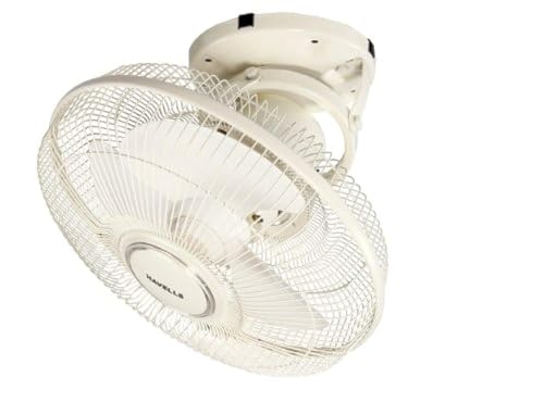 Havells 300mm Ciera Cabin Fan | Grill for protection, Energy Efficient Fan | High speed motor for higher air delivery, 2 Year Warranty | (Pack of 1, Ivory)