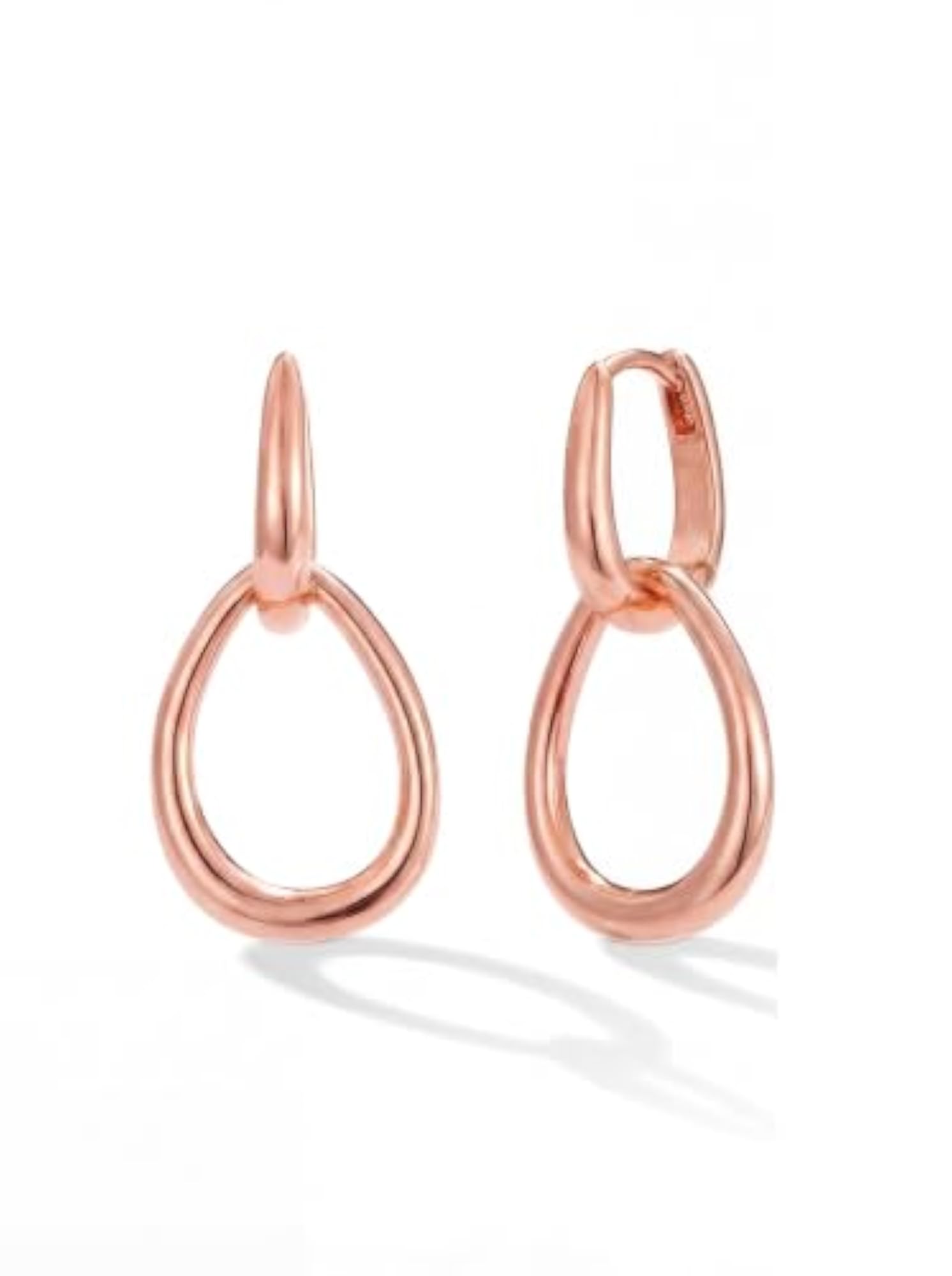 Women's 14K Gold Plated Creole Hoop Earrings with Zirconia