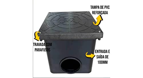 Caixa De Passagem E Inspeção De Esgoto - Preta - 9 Litros