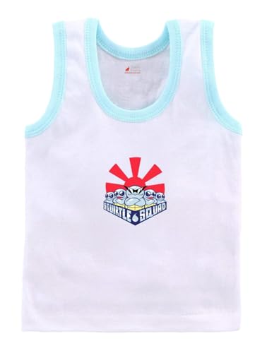 Image of Lush Plush Baby Boys Relaxed Fit White Cotton Vest | Lightweight, Breathable | Ganji | Banian | Baniyan | Kids Sando for Infant Newborn Toddler