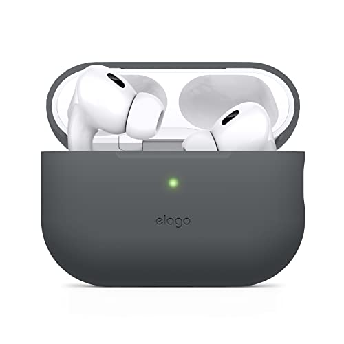 elago Silicone Case Compatible with Apple AirPods Pro 2nd Generation Case Protective Case, Front LED Visible