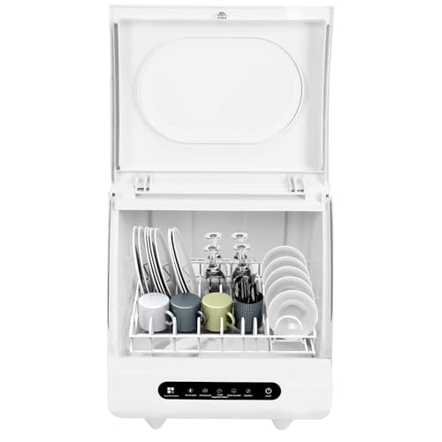 Mini lave-vaisselle compact 5 programmes avec séchage auto pour maison et studio - 2