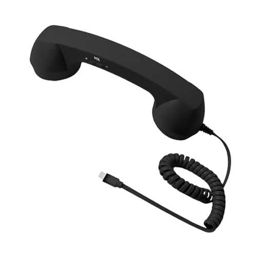 Image of Retro Phone Handset Phone Receiver for Mobile Phone Meetings All Smartphones Black Consumer Electronics| Home Telephones & Accessories| Corded Telephones
