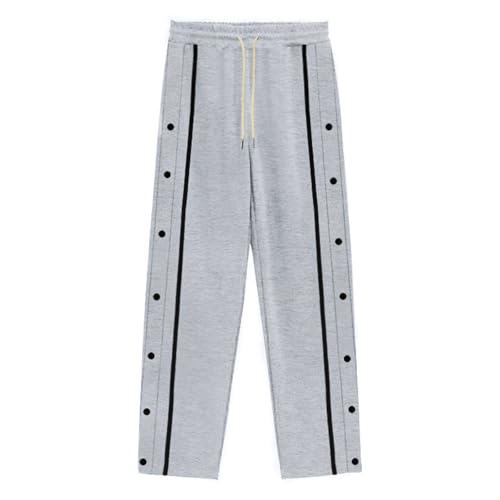 Button Decor Sweatpants for Men Straight Leg Casual Loose Jogging Running Basketball Sports Baggy Pants with Pockets3