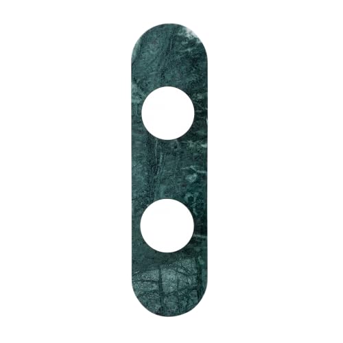 Image of Modern Green Marble Wall Sconce, Natural Stone Wall Lamp with Etched Opal Glass Shade, Mid-Century Minimalist Hardwired Wall Light for Bathroom Vanity, Bedroom, Living Room, Hallway 17.7in