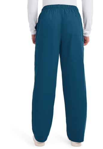 Cherokee Scrub Pants for Men Cargo Nursing Bottom with Zip Fly, 7 Pockets, Elastic Waist & 2-Way Stretch Fabric – 4243