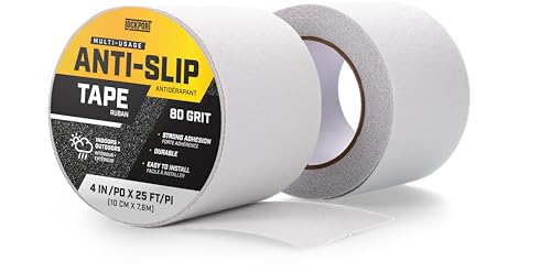 Lockport Anti Slip Tape for Stairs and Floor - Clear Grip Tape Outdoor Waterproof - 4” x 25ft for Roll - Stair Treads for Outdoor/Indoor - for Ramps and Steps