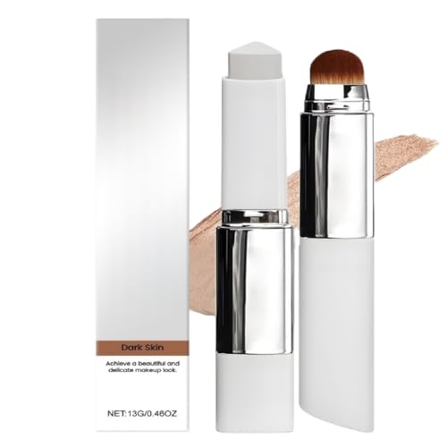 Base de Maquillaje en Barra 2 en 1 con Aplicador de Brocha, se funde perfectamente con el tono de la piel, ligera y de larga duración, ideal para mujeres con tonos de piel uniformes.