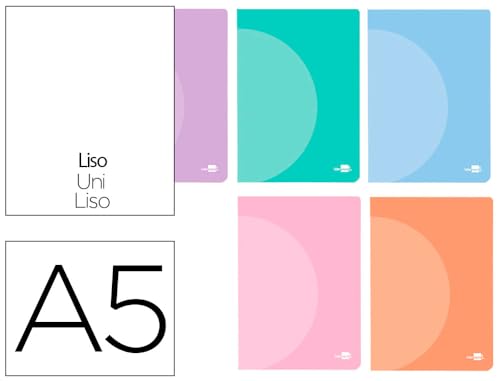Liderpapel Notizbuch 360 mit Kunststoffdeckel, A5, 48 Blatt, 90 g/m², glatt, ohne Rand, Pastellfarben