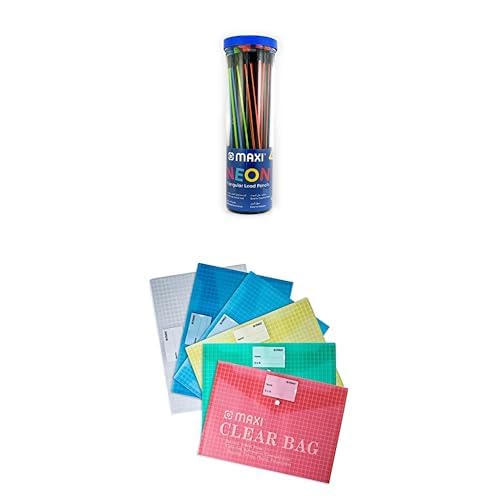 MAXI PENCIL WITH ERASER TIP JAR OF 30PC,Black + Clear Bag With Name Card Assorted 6Pc