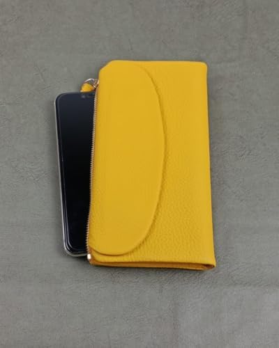 Hakiki Deri Mat Bayan Cüzdan, Sarı, Deri Malzeme, Çok Kartlı, Günlük Kullanım, Fermuarlı Tasarım (SARI) MODEL: EDO-002-0001 - Görsel 6