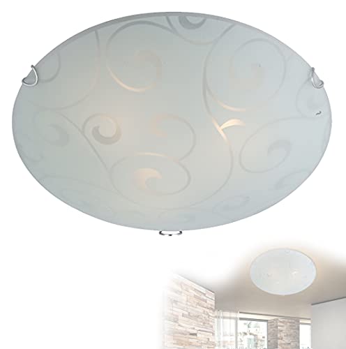 Deckenlampe 3 flammig Deckenleuchte Schlafzimmer Lampe Glas satiniert...