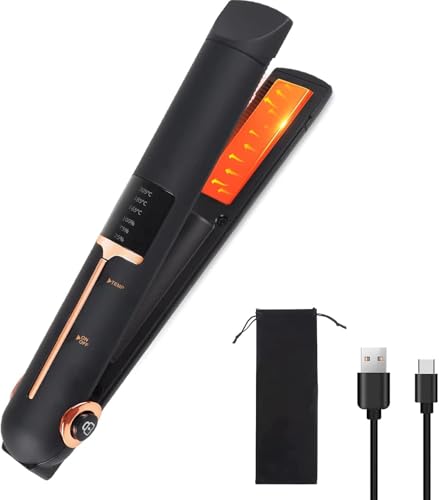 ヘアアイロン コードレス ヘアアイロン ミニ 2WAY カール/ストレート USB充電式 165℃～205℃3段階温度調整 マイナスイオン搭載 モバイルバッテリー機能 モード記憶機能 急速加熱 大容量バッテリー 自動電源OFF 誤起動防止ロック 小型 電気髪ごて 持ち運び便利 男女兼用 家庭/旅行/出張/通勤 贈り物 日本語説明書付き