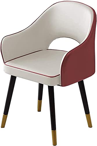 Fauteuil en PU et métal : chaise de salle à manger confortable pour décoration moderne