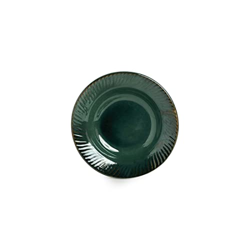 Image of ExclusiveLane Ceramic Quarter Plates Side Plates for Snacks Serving | 'Coral Reef' Hand Glazed Studio Pottery Ceramic Plates Pasta Plates Serving Plates (Set of 1, Dishwasher & Microwave Safe)